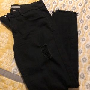 Distressed black jeans